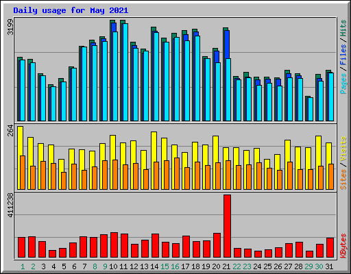 Daily usage for May 2021