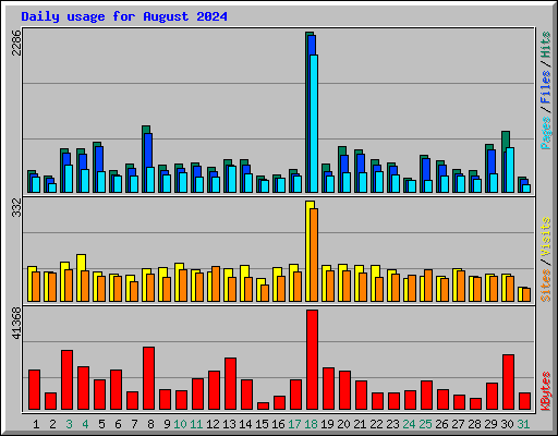 Daily usage for August 2024