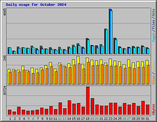 Daily usage for October 2024
