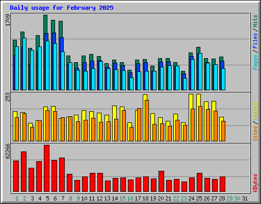 Daily usage for February 2025