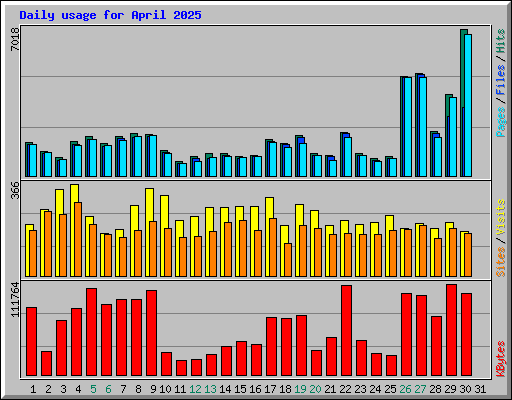 Daily usage for April 2025