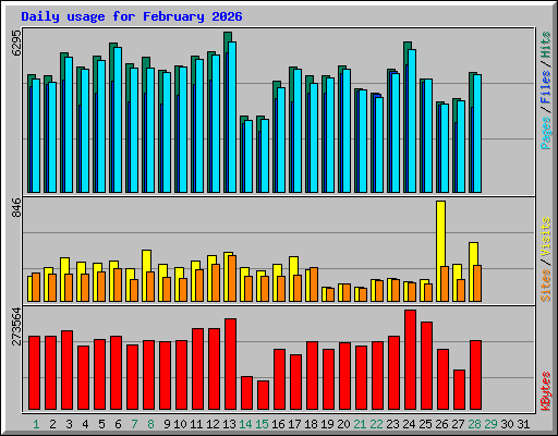 Daily usage for February 2026