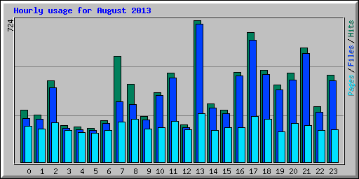 Hourly usage for August 2013