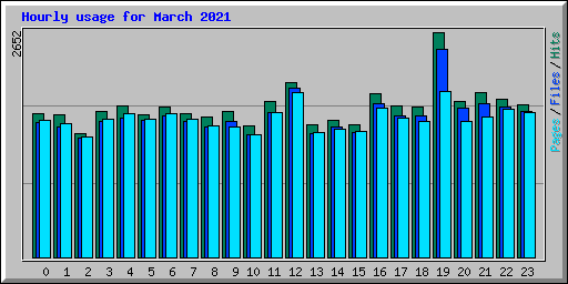 Hourly usage for March 2021