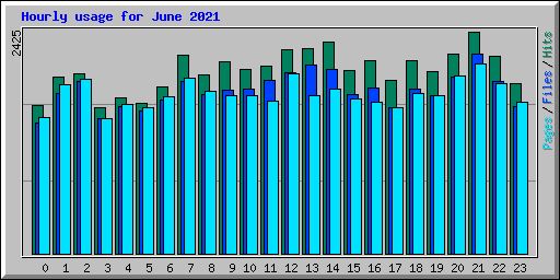 Hourly usage for June 2021