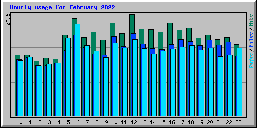 Hourly usage for February 2022