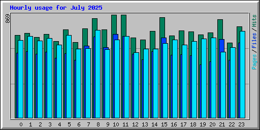 Hourly usage for July 2025