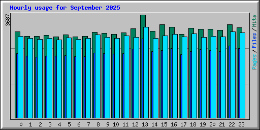 Hourly usage for September 2025